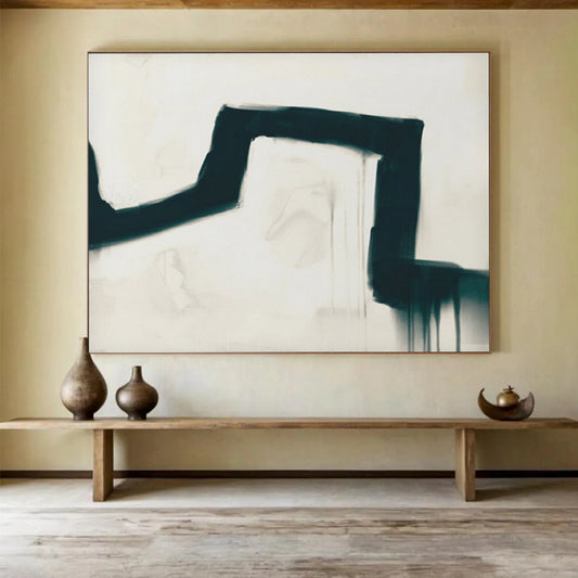 Dramatic Black Stroke - Edgy Entryway Art DLZ115