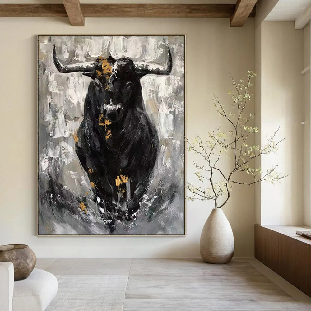 Minimalist & Sleek Hand-Painted Custom Abstract Painting for Office & Dining Room LargeART1971