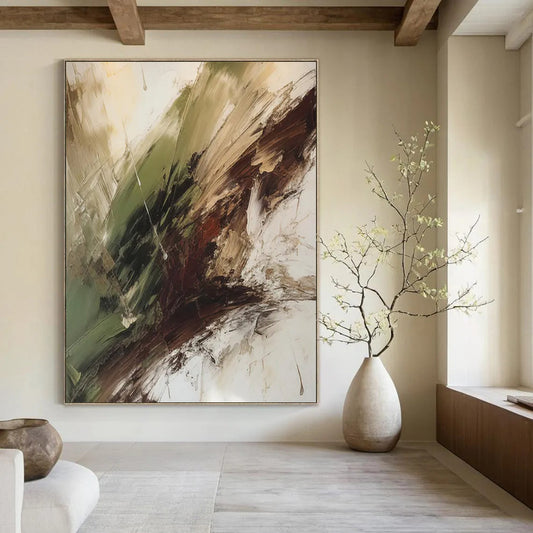 Crystal Cavern: Immense Hand - Painted Custom Abstract Artwork for Office and Entryway DTP118