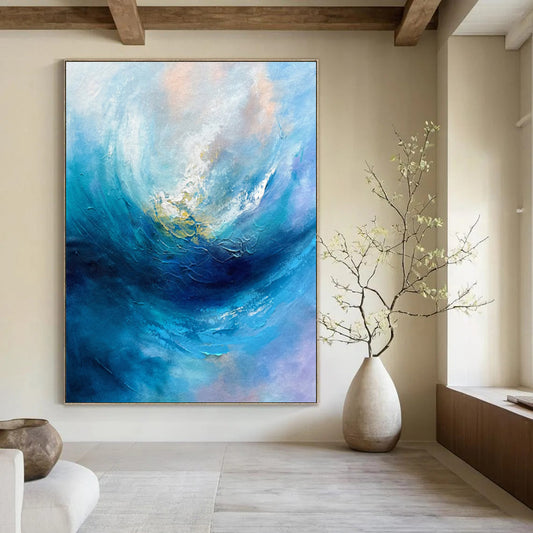 Large-Sized Hand-Painted Abstract Masterpiece for Hotel Suite & Private Lounge LargeART2250