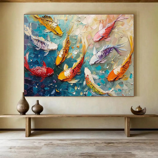 Massive Textured Hand - Painted Abstract Painting for Decor Enhancement DKH705