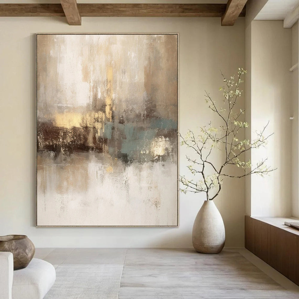 Monumental - Sized Hand - Painted Custom Abstract Work for Hallway and Dining Room DTP068