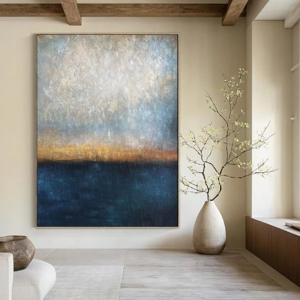Textured & Rustic Hand-Painted Custom Abstract Painting for Living Room & Hallway LargeART1983