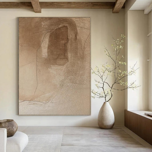 Vertical Hand - Painted Large Custom Abstract Creation for Bedroom and Living Room DKH1659