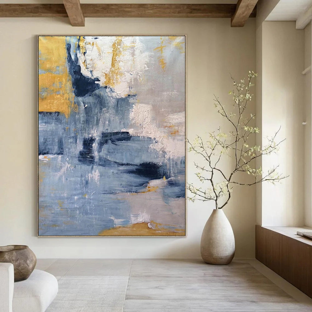 Large Custom Abstract Art: Hand-Painted Textures for Bar & Hotel DTP253