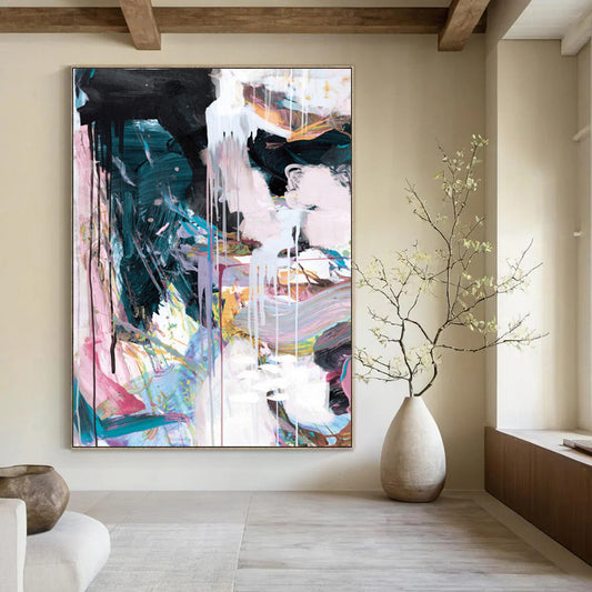 Large-Sized Custom Abstract Art: Handmade Textures for Unforgettable Spaces DTP191