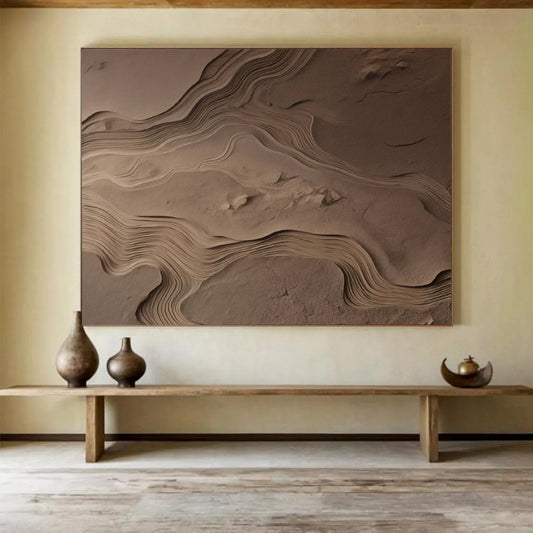 Sand Dune Texture 3D Installation Painting - Soul Decor for Wabi - Sab Style Space DLZ095