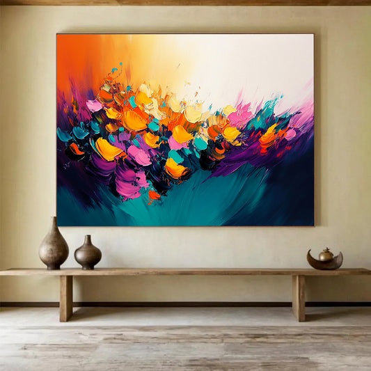 “Explosive Color Blooms” - Multicolor, Explosive Blooms, Abstract Expressionist HB1143