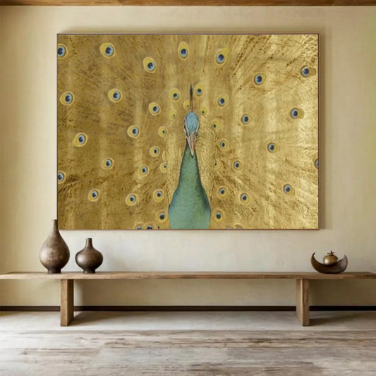 Grandiose Textured Hand - Painted Abstract Mural for Immersive Ambiance DKH740