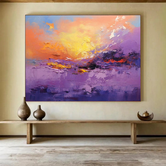 Purple & Orange Sunset Abstract - Dreamy Bedroom Escape DLZ084