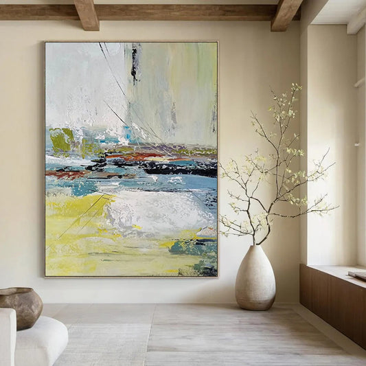 Jumbo - Sized Hand - Painted Custom Abstract Painting for Office and Bedroom DTP052