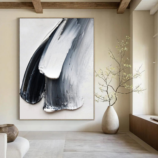 Large Vertical Custom Abstract Hand - Painted Canvas for Bedroom and Entryway DKH1676