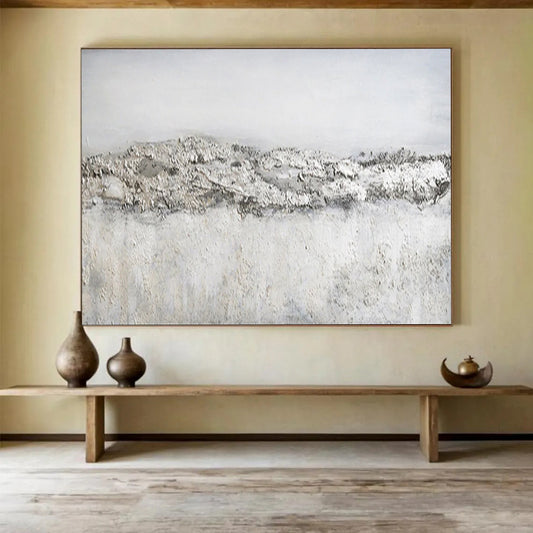 Textured Neutral Horizon - Minimalist Living Room or Office Art DLZ260