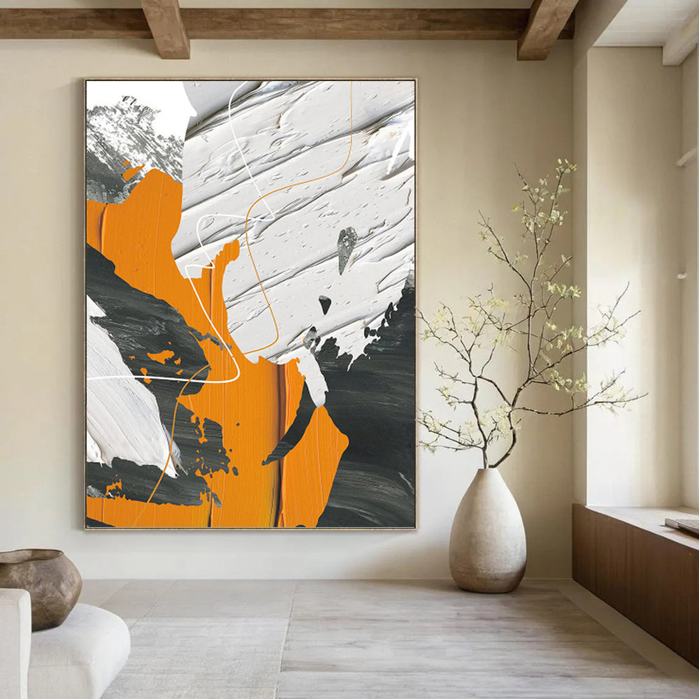 Titanic - Proportioned Vertical Hand - Painted Textured Custom Abstract Mural, Suitable for Bar and Hallway DKH1528