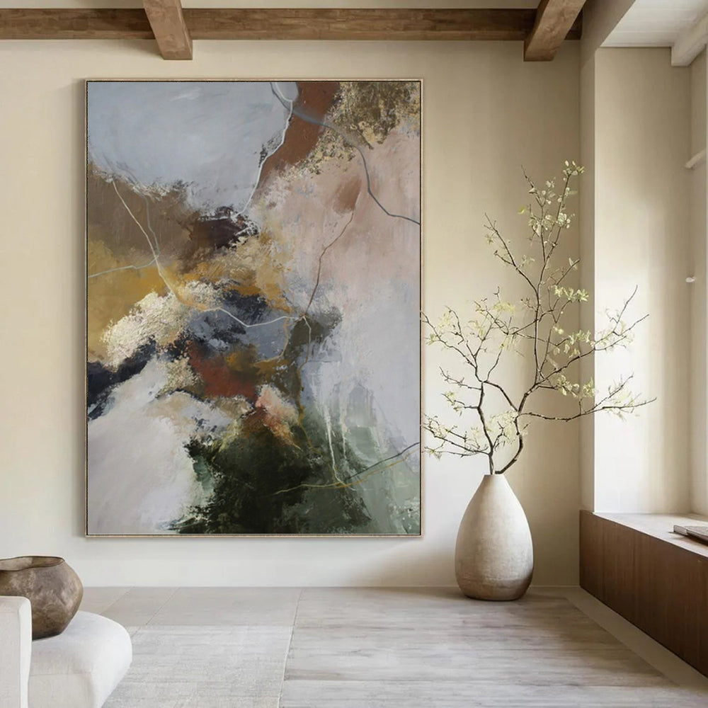 Custom - Tailored Hand - Painted Textured Abstract Canvas for Bedroom & Dining Room DKH1004