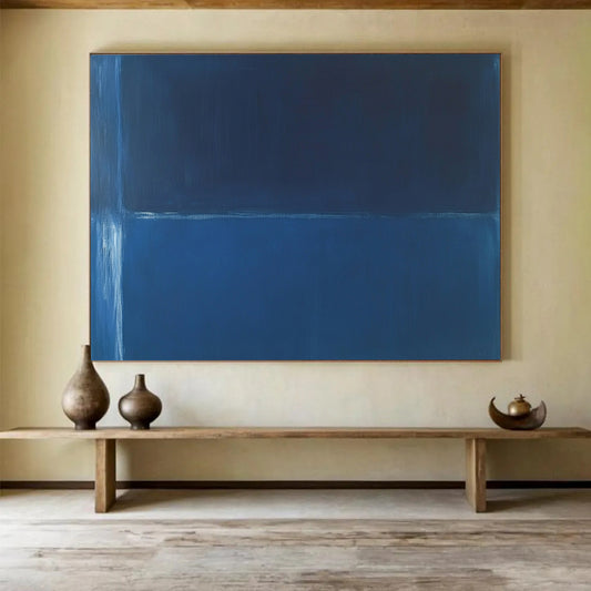 “Two - Toned Blue Minimalist” - Color - Field Painting On Canvas HB0524