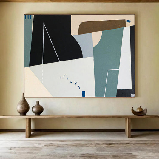 Immense - Sized Hand - Painted Abstract Art for Office & Bar DKH553