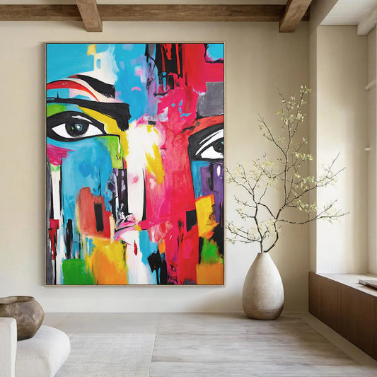Expansive-Scale Hand-Painted Abstract Wall Art for Living Room & Game Room LargeART2220
