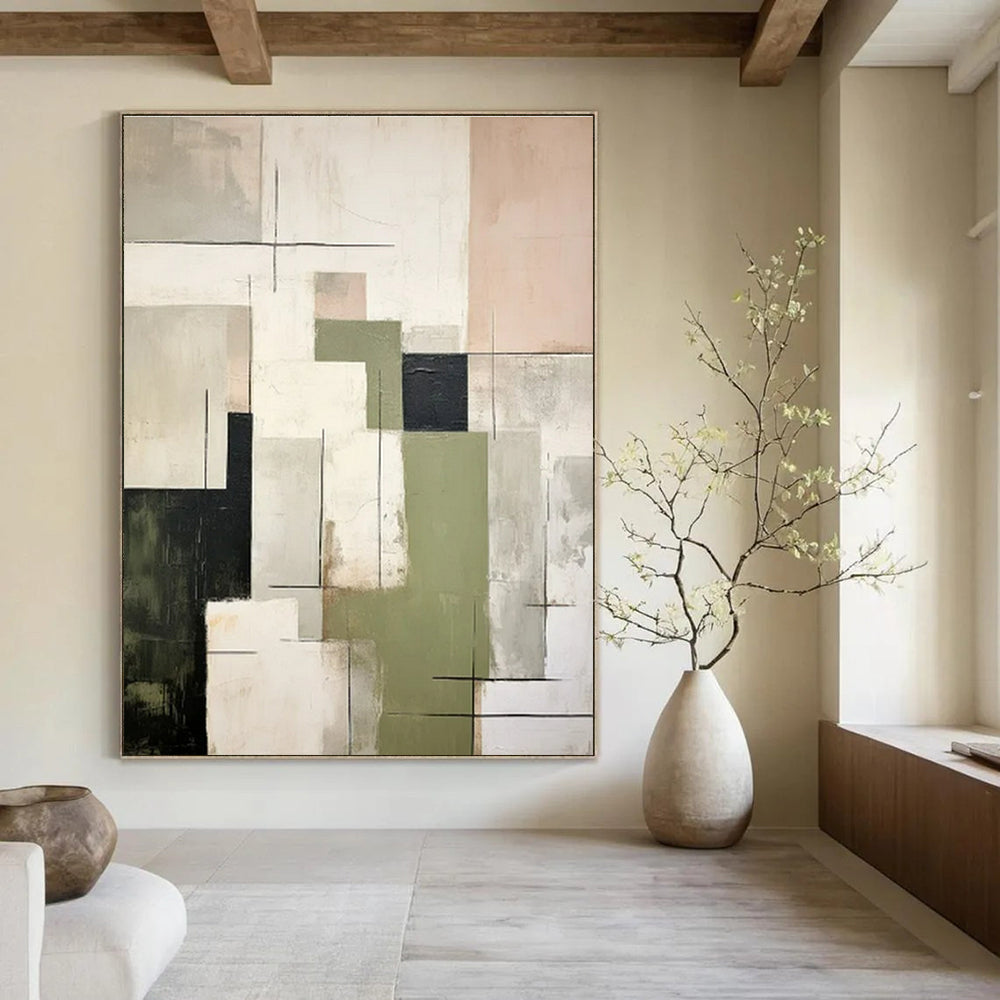Custom Hand-Painted Abstract Painting for Office & Hotel Outdoor Patios LargeART1445