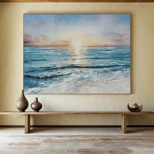 Sunset Over the Ocean - Romantic Living Room or Bedroom Art DLZ258