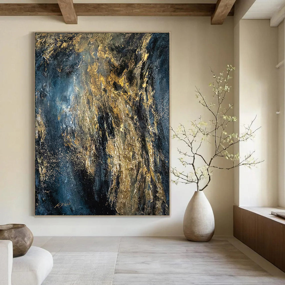 Massive-Scale Hand-Painted Abstract Canvases for Bar & Rooftop Lounge LargeART2246