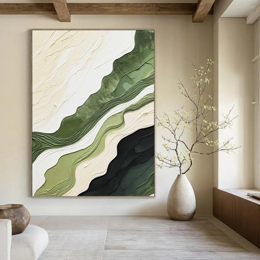 Colossal - Sized Hand - Painted Custom Abstract Painting (with Expressive Textures), for Living Room and Entryway DKH1486