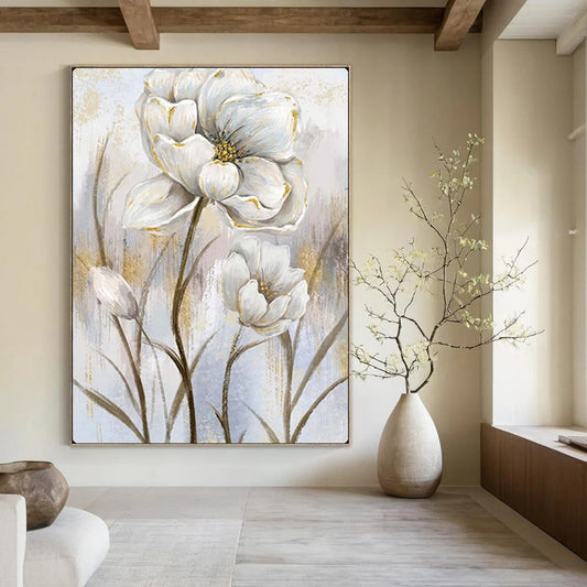 Hand-Painted Large-Scale Textured Abstract Wall Art for Bedroom & Hallway LargeART2124