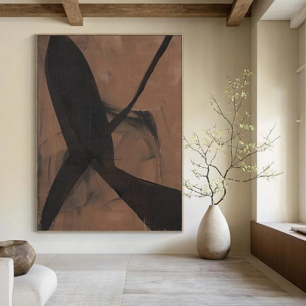 Designer - Driven Elegance: Hand - Painted Textured Canvas Art for Dining Room & Hotel Lobby DKH1156