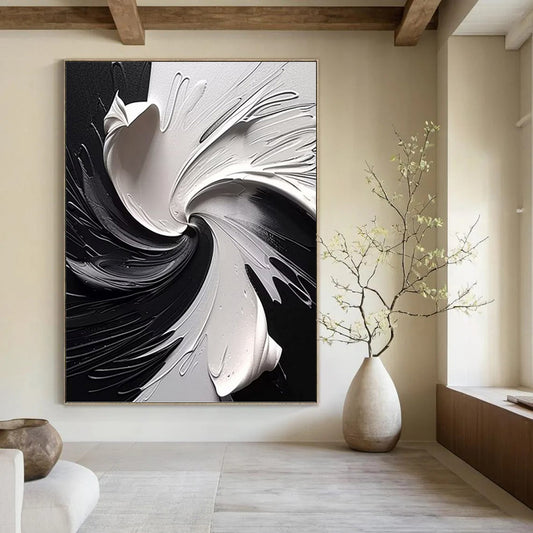 Extra - Vast Hand - Painted Custom Abstract Painting (with Rich Textures), for Office and Bar DKH1474