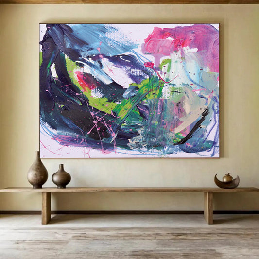 Vivid Color Explosion - Large Energetic Living Room Art DLZ131