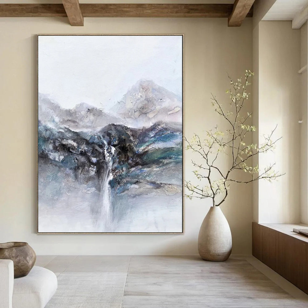 Delicate & Intricate Hand-Painted Bespoke Abstract Painting for Office & Entryway LargeART1961