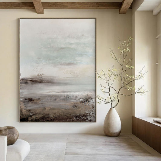 Ridged Textures: Super - Sized Custom Abstract Canvas for Entryway and Hotel DTP153