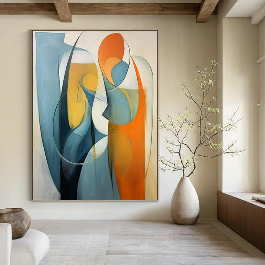 Monumental Hand-Painted Abstract Wall Art for Dining Room & Wine Cellar LargeART2233