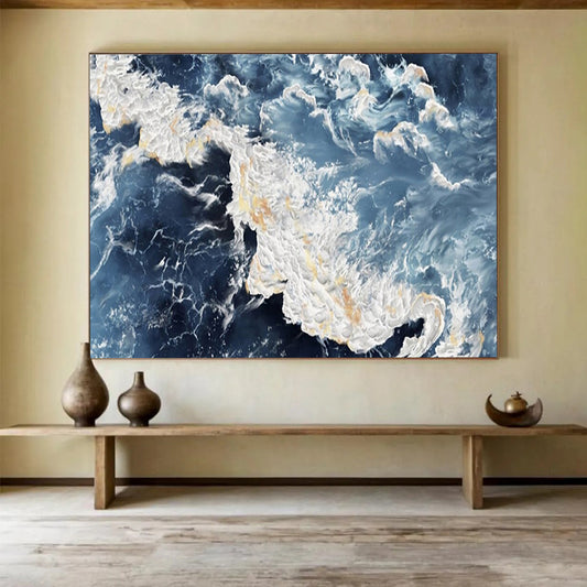 Vast-Sized Hand-Painted Abstract Canvases for Hotel & Entryway LargeART1528