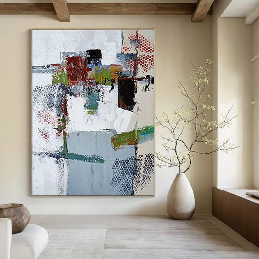 Monumental - Scale Hand - Painted Custom Abstract Work for Hallway and Hotel DTP042