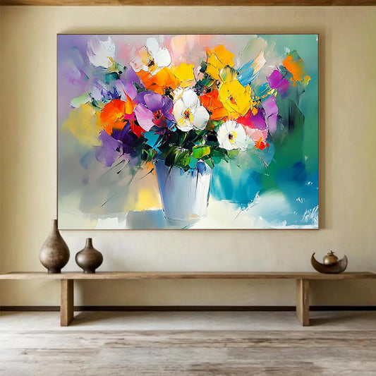 “Colorful Flower Bouquet” - Multicolor, Flower Bouquet, Impressionist - style HB1141