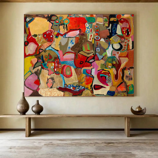 Colorful Abstract Narrative - Intriguing Living Room or Office Art DLZ240