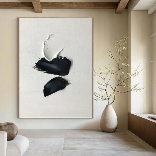 Custom Vertical Hand - Painted Large Abstract Gem for Bedroom and Hotel DKH1666