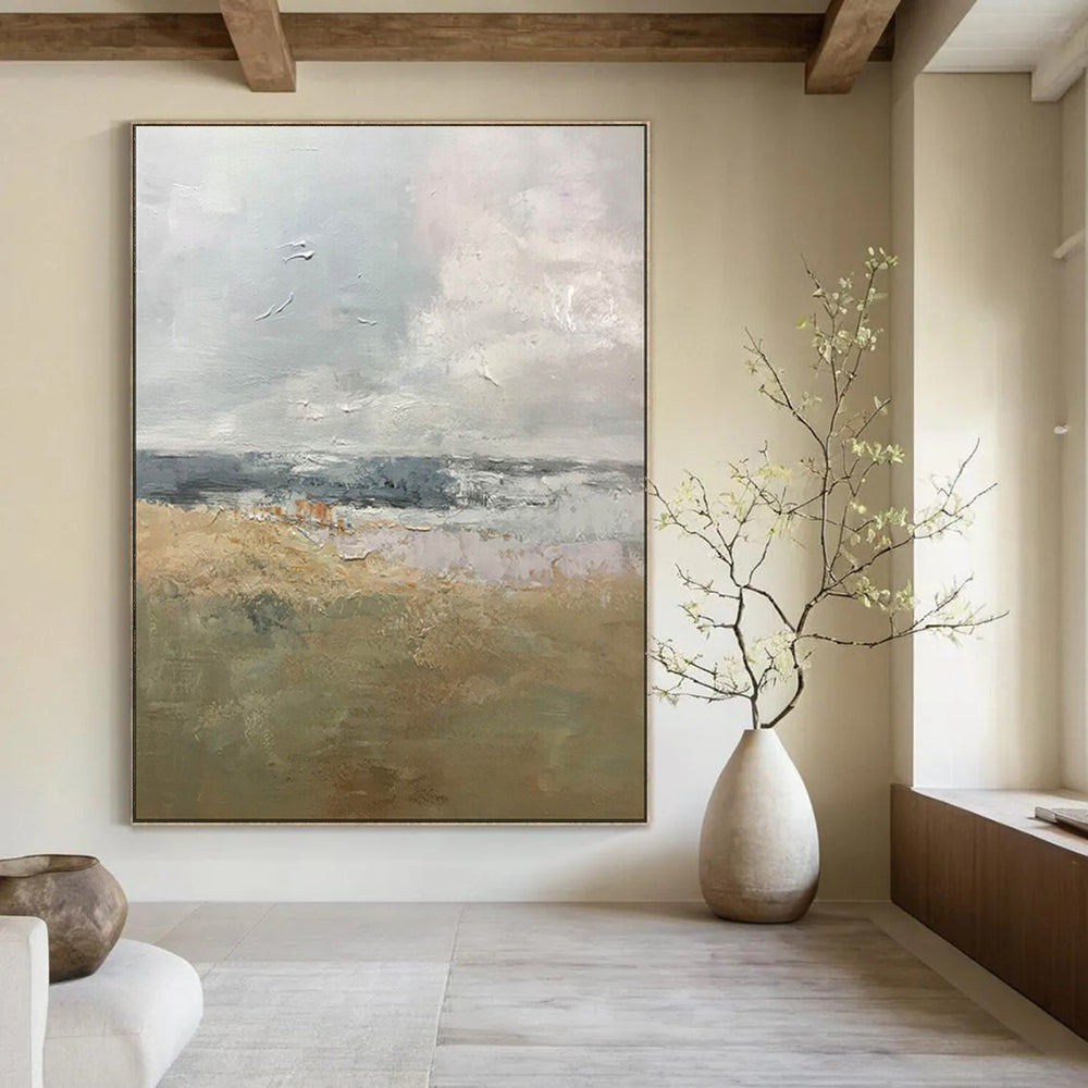 Radiant & Dazzling Oversized Custom Hand-Painted Abstract Painting for Bedroom & Hotel LargeART1956