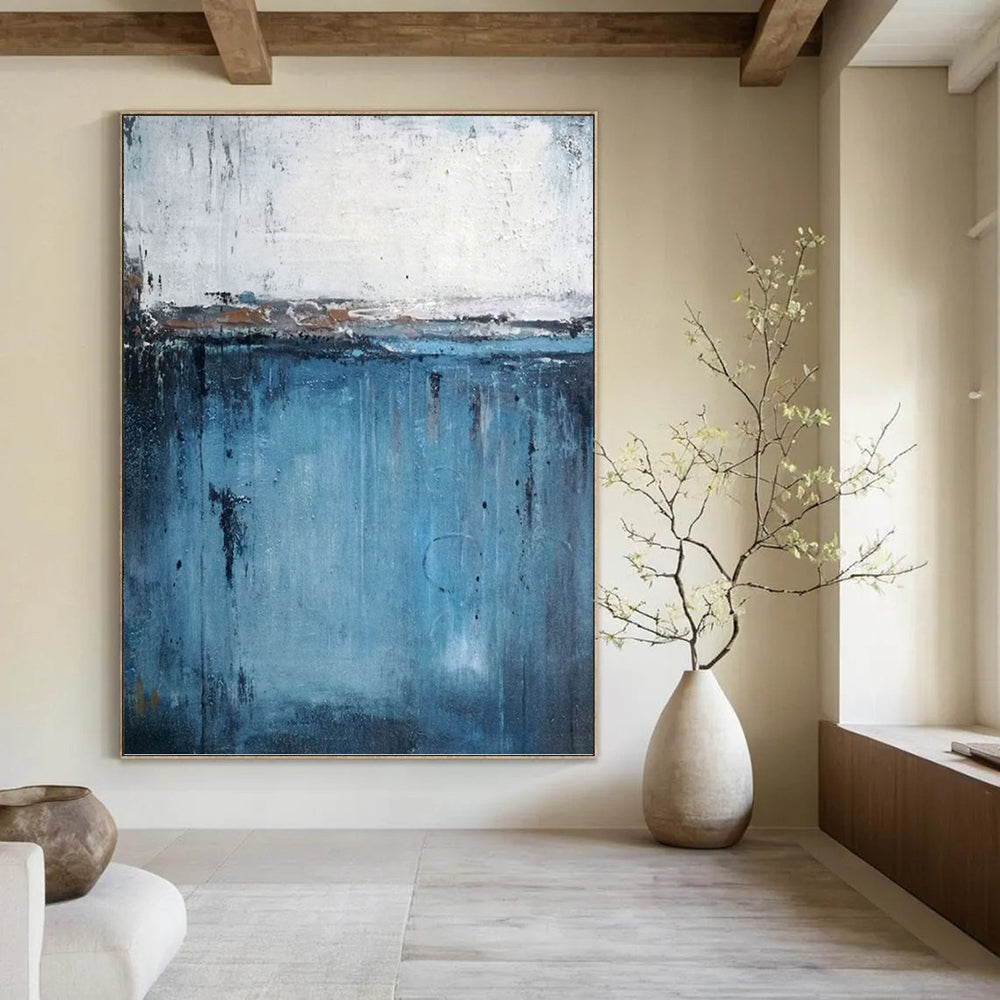 Majestic Vertical Hand - Painted Textured Custom Abstract Epoch for Living Room and Hotel DKH1558