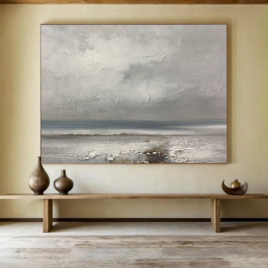 Textured Grey Seaside - Minimalist Living Room or Office Art DLZ265