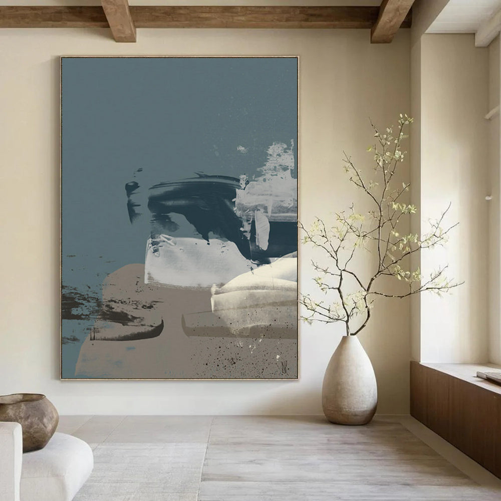 Large Custom Abstract Artworks: Hand-Painted Textures for Living Room & Hallway DTP242
