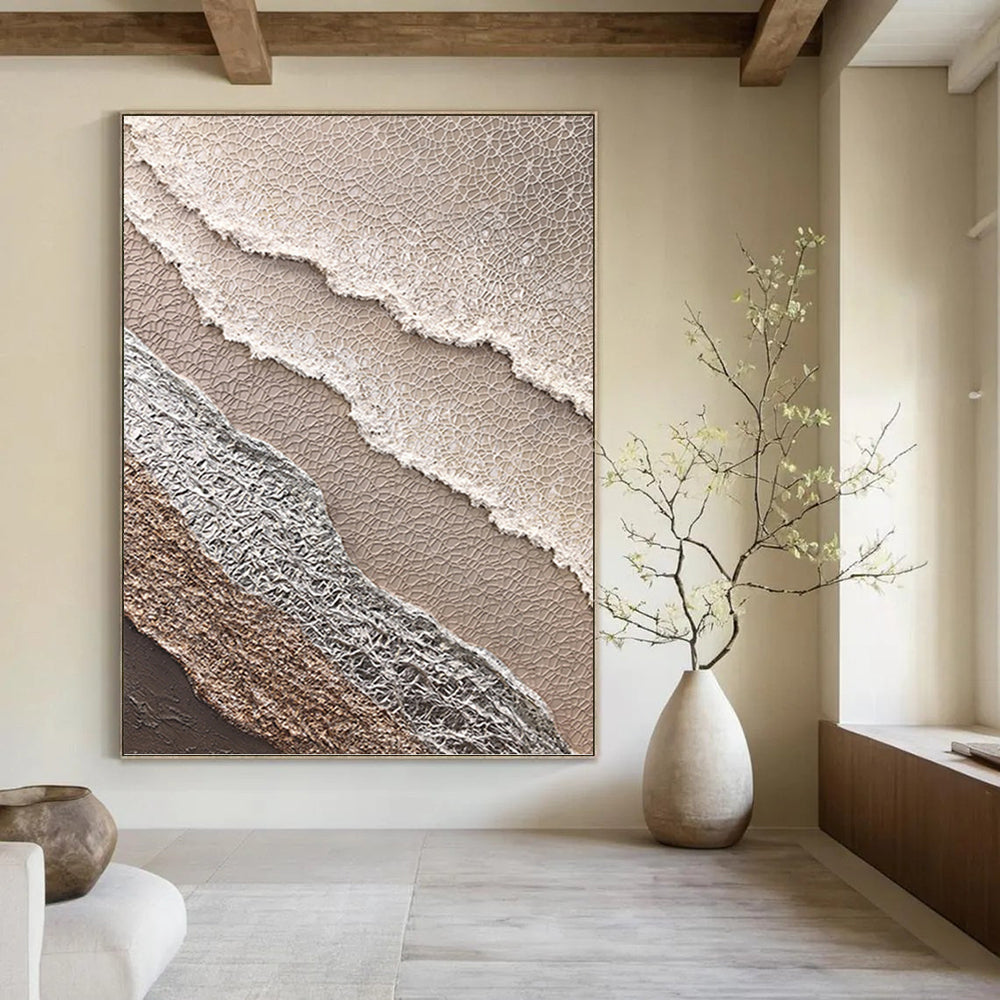 Custom - Made Hand - Painted Textured Abstract Canvas for Bedroom & Dining Room DKH0988