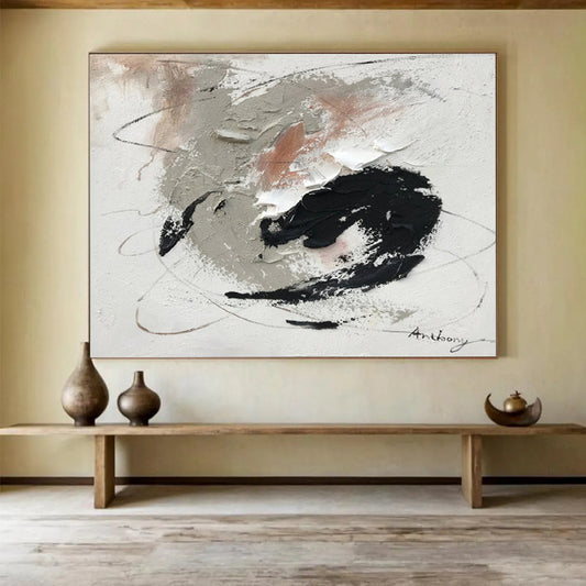 “Sonic Reverie” Oversized Abstract Art for Office & Dining Room DKH312