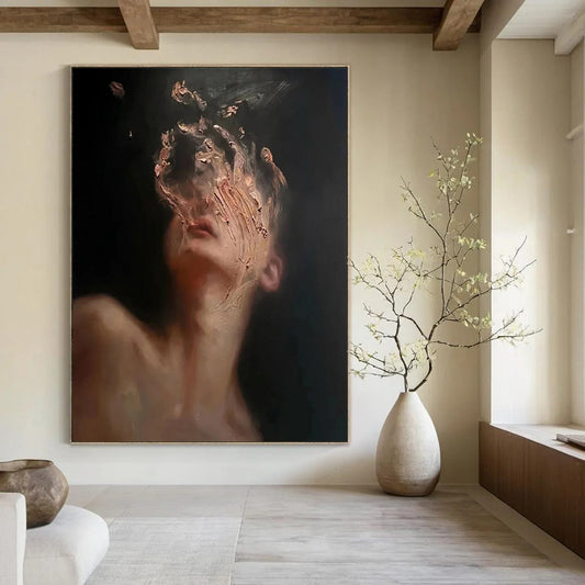 Custom Hand-Painted Abstract Art: Textured Styles for Bar & Hotel DTP315