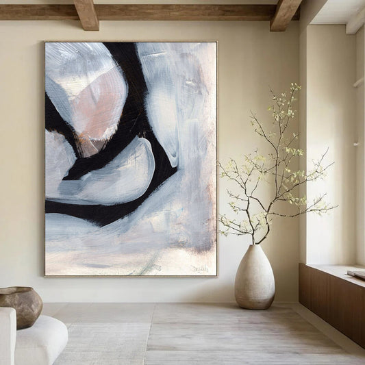 Custom Hand-Painted Abstract Artworks: Big Sizes & Textured Styles for Bar & Hotel DTP228