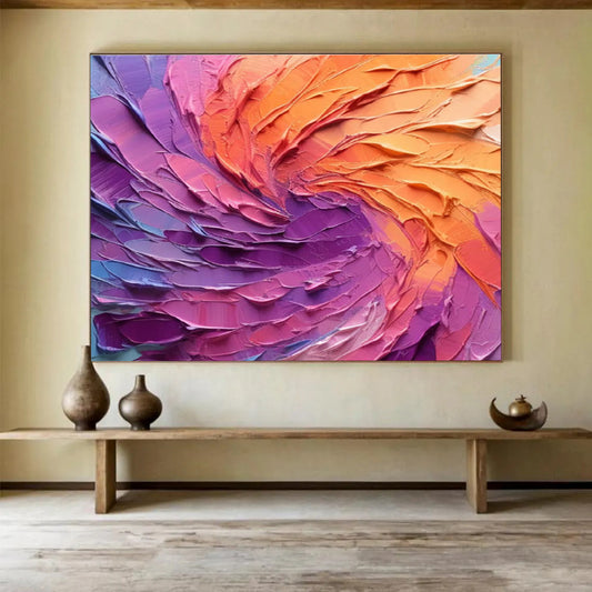 Breathtaking Original Enormous Textured Hand - Rendered Abstract Wall Art for Dramatic Ambiance DKH820