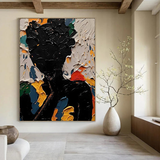 Big-Size Handmade Abstract Art: Textured Details for Dining Room & Hotel DTP308