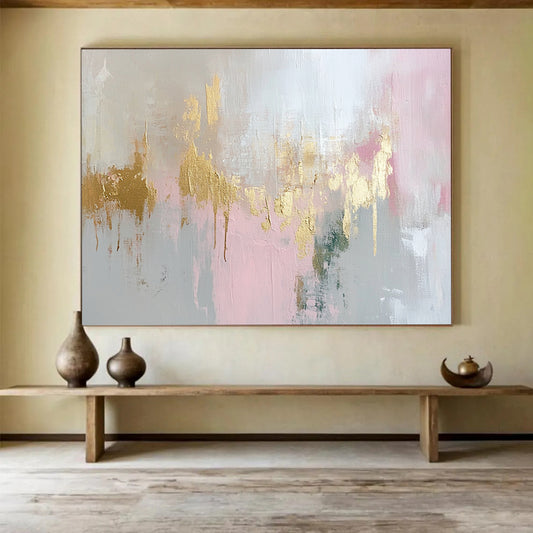 “Colorful Abstract Reflection” - Blue, orange, yellow, red; Abstract reflection with vibrant colors; Acrylic Painting On Canvas HB1281