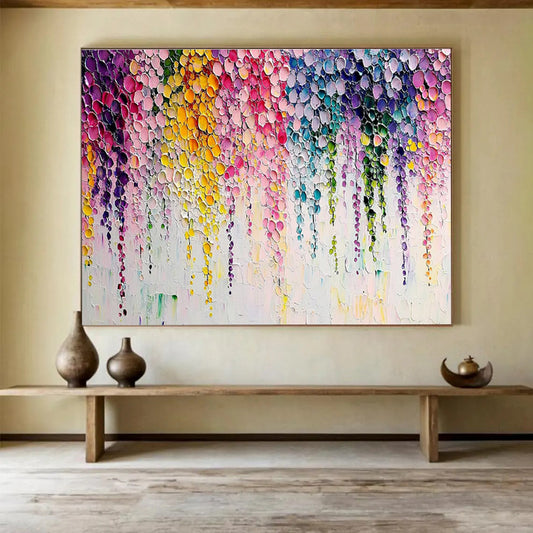 Serene Large Abstract Artwork with Soft Textural Hues for Bedroom & Hallway DKH905